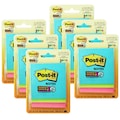 Post-It Super Sticky Notes, 3in. x 3in., Miami Collection, 3 Pads Per Set, 6PK 3321SSAN